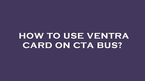 Why are CTA bus Ventra card readers s